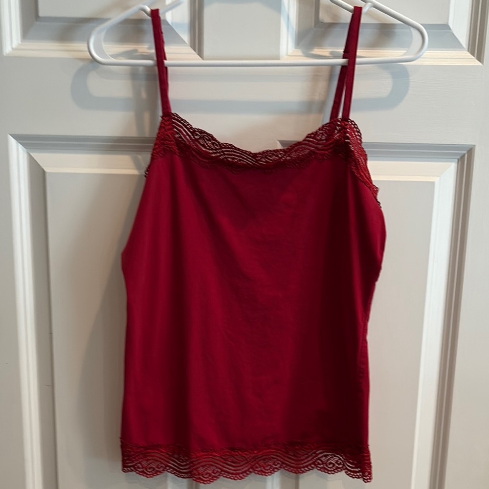 Ann Taylor Burgundy Lace Cami Top